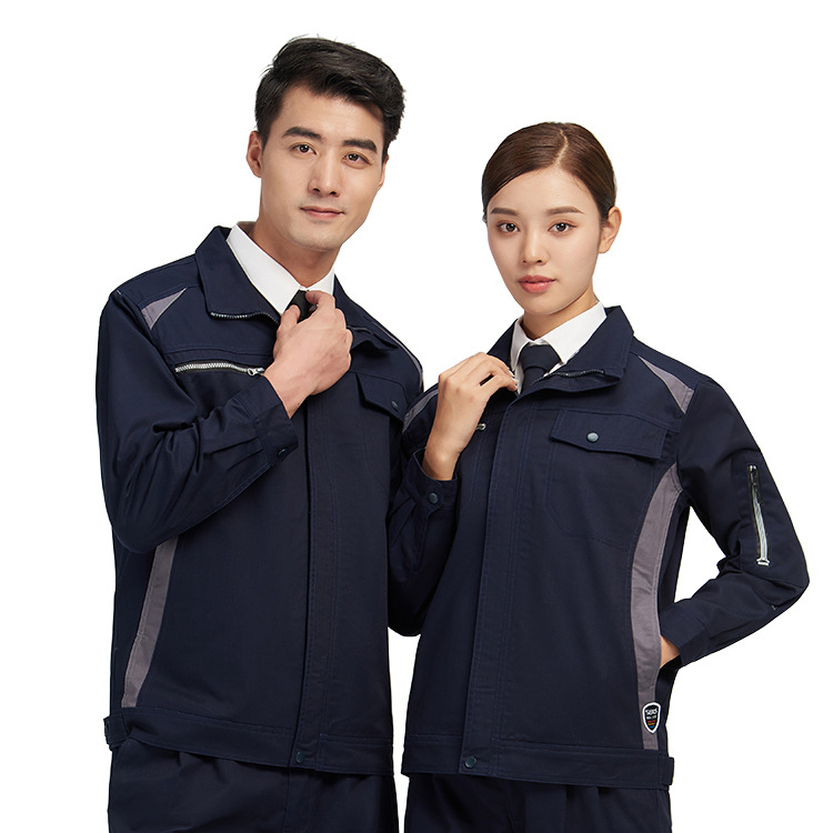 Unisex pracovný komplet s dlhým rukávom na jar a jeseň, bavlnená tkanina s odvádzaním vlhkosti, pre továreň/priemyselné prostredie