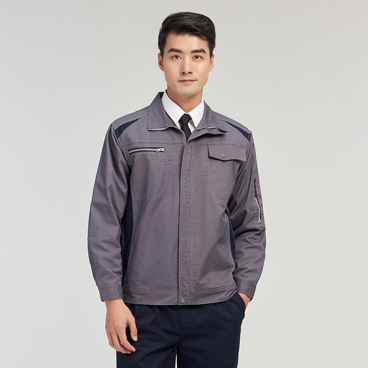 Unisex pracovný komplet s dlhým rukávom na jar a jeseň, bavlnená tkanina s odvádzaním vlhkosti, pre továreň/priemyselné prostredie