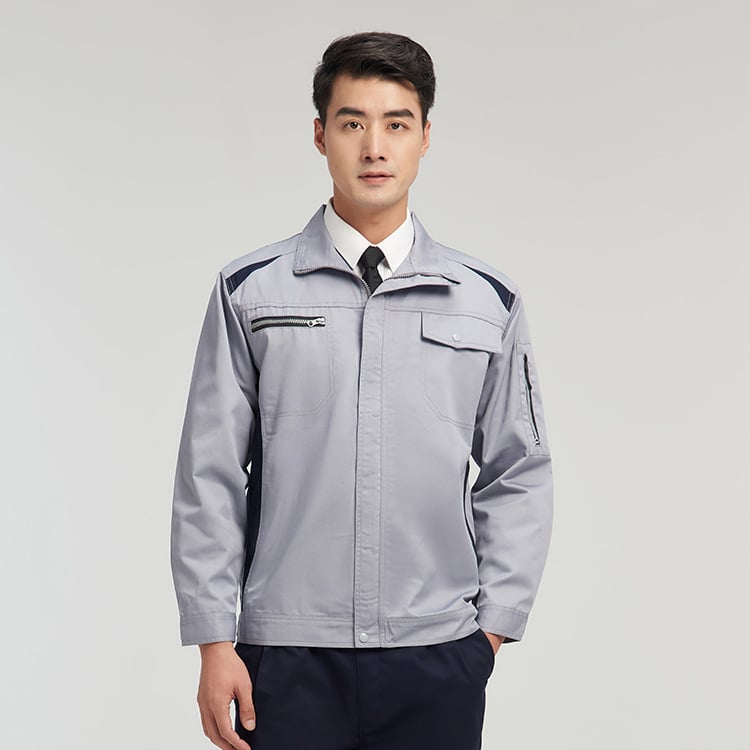 Unisex pracovný komplet s dlhým rukávom na jar a jeseň, bavlnená tkanina s odvádzaním vlhkosti, pre továreň/priemyselné prostredie