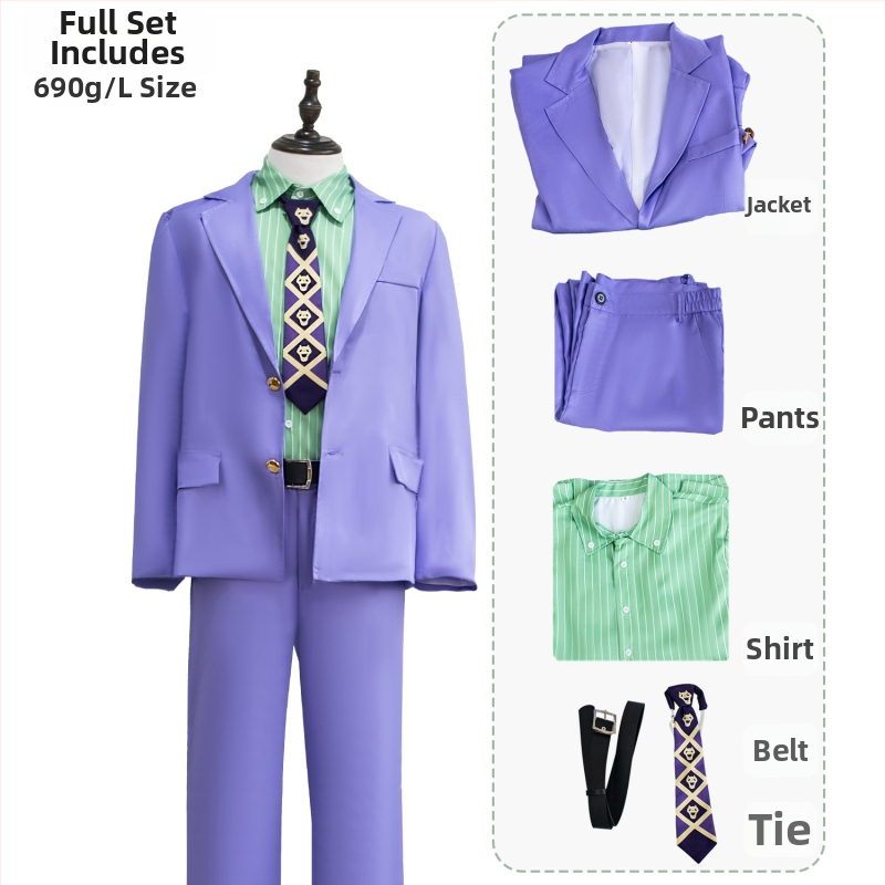 Cosplay kostým JoJo's Bizarre Adventure pre Jolyne Cujoh, japonský štýl, polyester, Black Feather, jar 2025