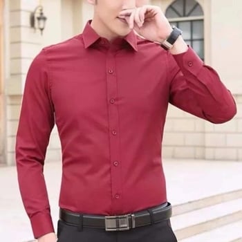 Slim-fit üzleti férfiing, hosszú ujjú, négyszögletes gallér