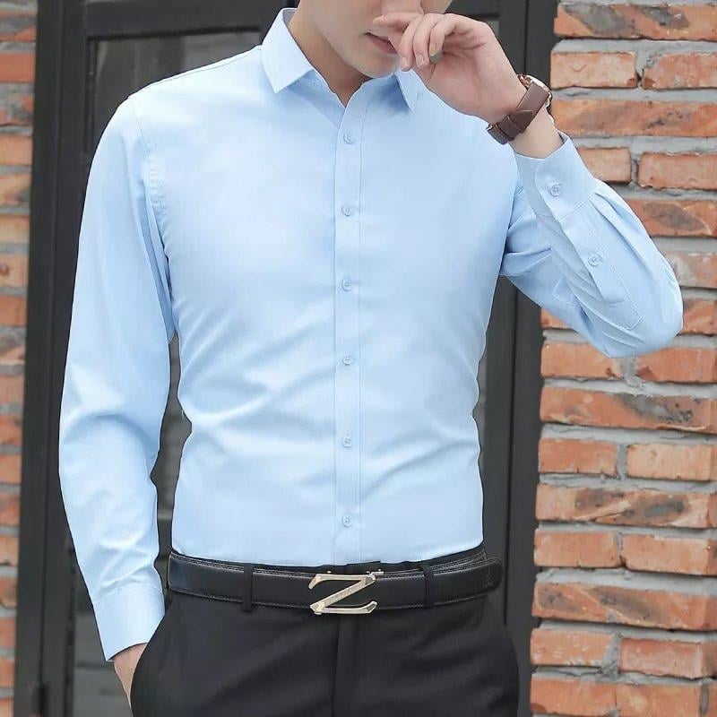 Slim-fit üzleti férfiing, hosszú ujjú, négyszögletes gallér