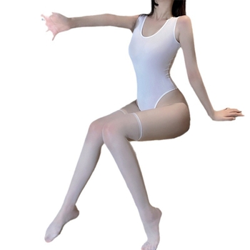 Σεξί σετ εσωρούχων και μαγιό — ολόσωμο μαγιό με ανοιχτό μπροστινό σχέδιασμό, Ice Silk πολυεστέρας, για γυναίκες