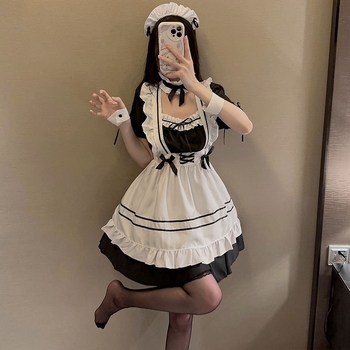 Cosplay šaty slúžky – japonský štýl, roztomilé Lolita školské šaty MR-202, polyester (80–90%), jar 2025, na anime role-playing