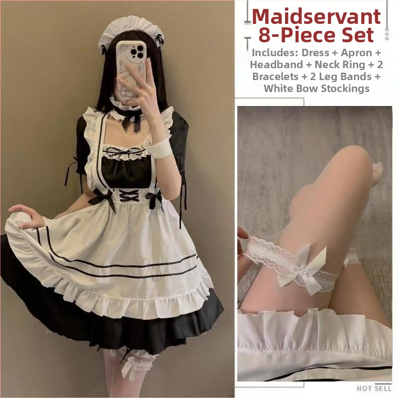 Cosplay šaty slúžky – japonský štýl, roztomilé Lolita školské šaty MR-202, polyester (80–90%), jar 2025, na anime role-playing