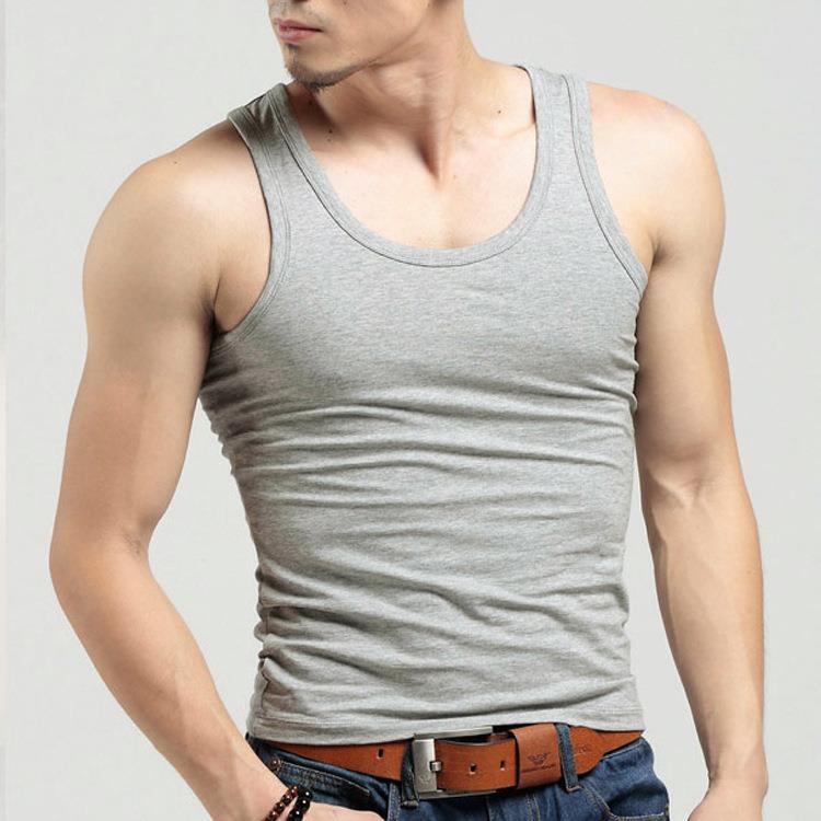 Pánske tielko bez rukávov, kórejský štýl, ležérny športový (100% polyester; tenká látka 121–140 g/m2; okrúhly výstrih; vhodné na všetky ročné obdobia)