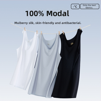 Pánske tielko bez rukávov, Mulberry Silk Modal zmes, kruhový výstrih, ľahké 121–140 g/m², športový štýl