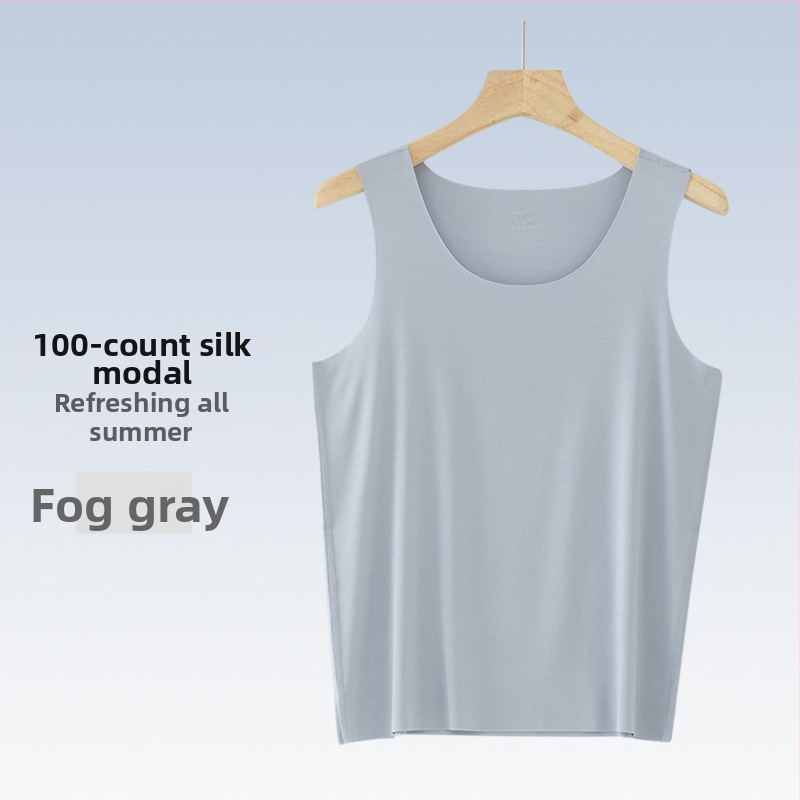 Pánske tielko bez rukávov, Mulberry Silk Modal zmes, kruhový výstrih, ľahké 121–140 g/m², športový štýl