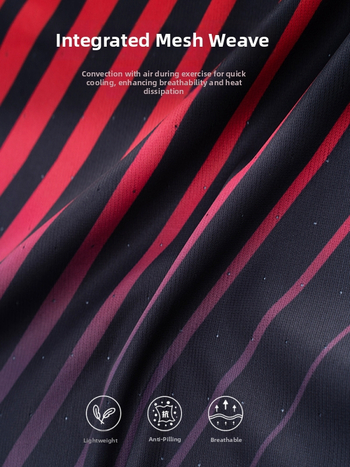 Мъжки спортен потник за бягане – дишащ полиестер, бързосъхнещ, райета, за атлетика