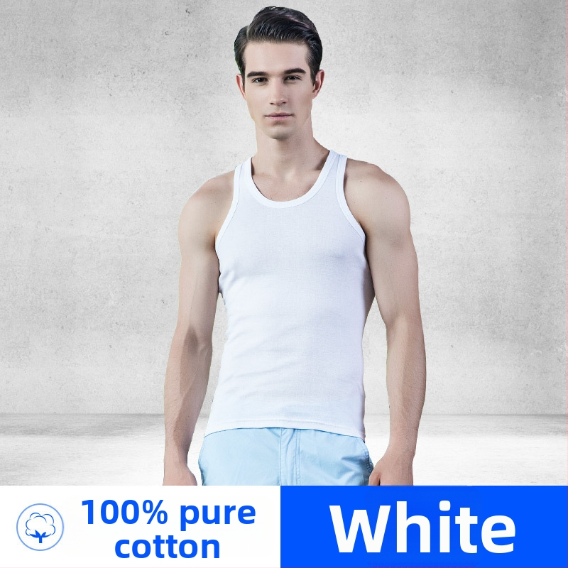 Pánske bezrukvávové tričko z bavlny 100%, okrúhly výstrih, ľahká látka 121–140 g/m², leto 2025