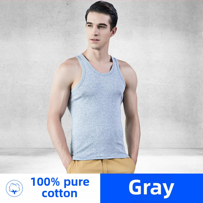 Pánske bezrukvávové tričko z bavlny 100%, okrúhly výstrih, ľahká látka 121–140 g/m², leto 2025