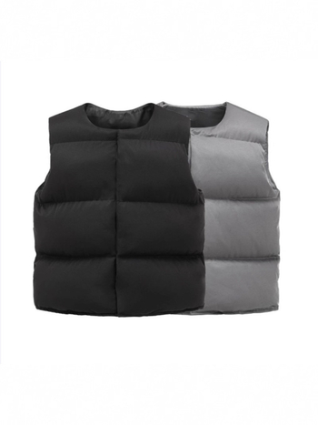 Pánska hrubšia bavlnená vypchávacia vesta, voľný strih, polyesterová tkanina, bavlnené výplň