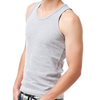 Pánske tielko bez rukávov z rebrovaného bavlneného materiálu, priedušné, tenké 121–140 g/m², 95–100% bavlna, športový základný kúso k pre všetky ročné obdobia