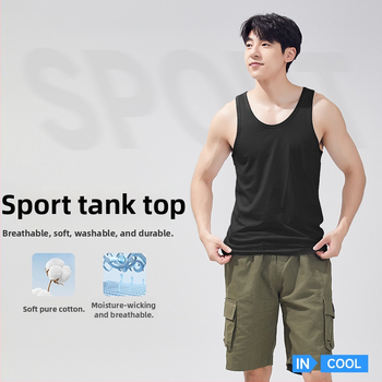 Pánske tielko zo 100% bavlny, V-krk, tenká látka, model XI58811, letné obdobie