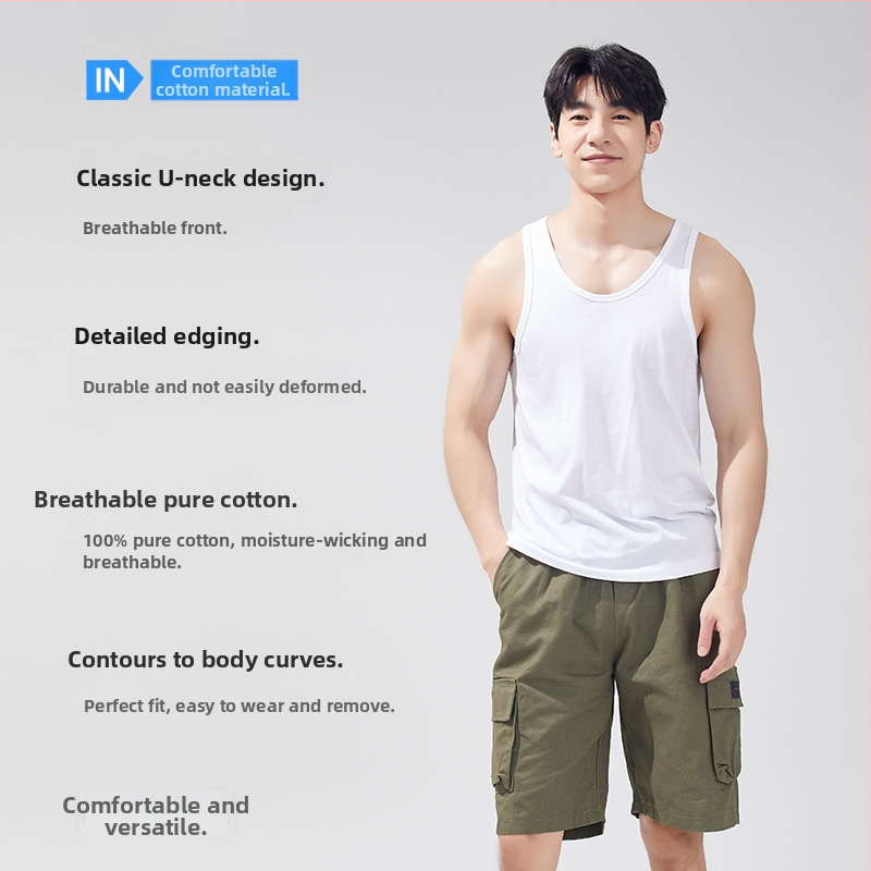 Vyrų nugaros liemenė iš 100% medvilnės, V kaklo iškirptė, plonas audinys, modelis XI58811, vasaros sezonas