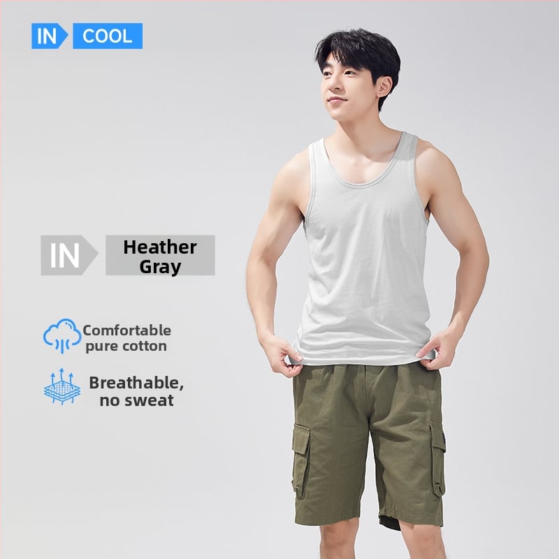 Pánske tielko zo 100% bavlny, V-krk, tenká látka, model XI58811, letné obdobie