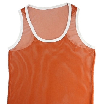 Pánske sieťové tielko, tenké a priehľadné, okrúhly výstrih, 90–95% polyester, európsko-americký štýl