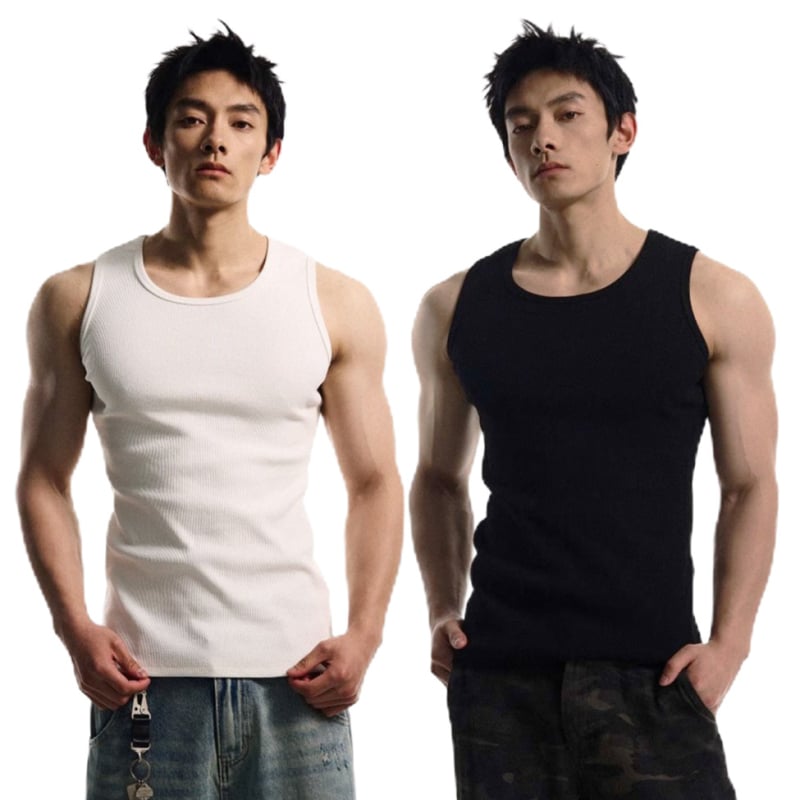 Maieu slim-fit fără mâneci, 100% poliester, model solid, potrivit pentru sport, pentru toate anotimpurile