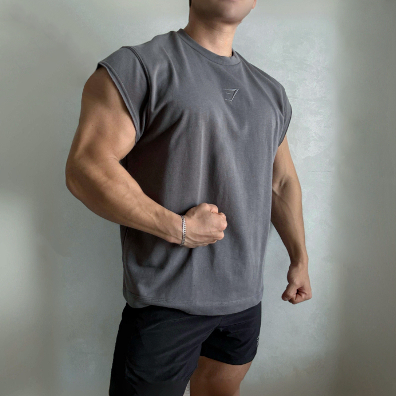 Maieu slim-fit fără mâneci, 100% poliester, model solid, potrivit pentru sport, pentru toate anotimpurile