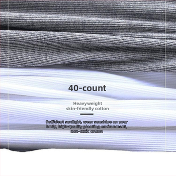 Pánska vesta v tvare I pre fitness, bavlna, savujúca pot, hrubý úplet 2x2, kruhový výstrih