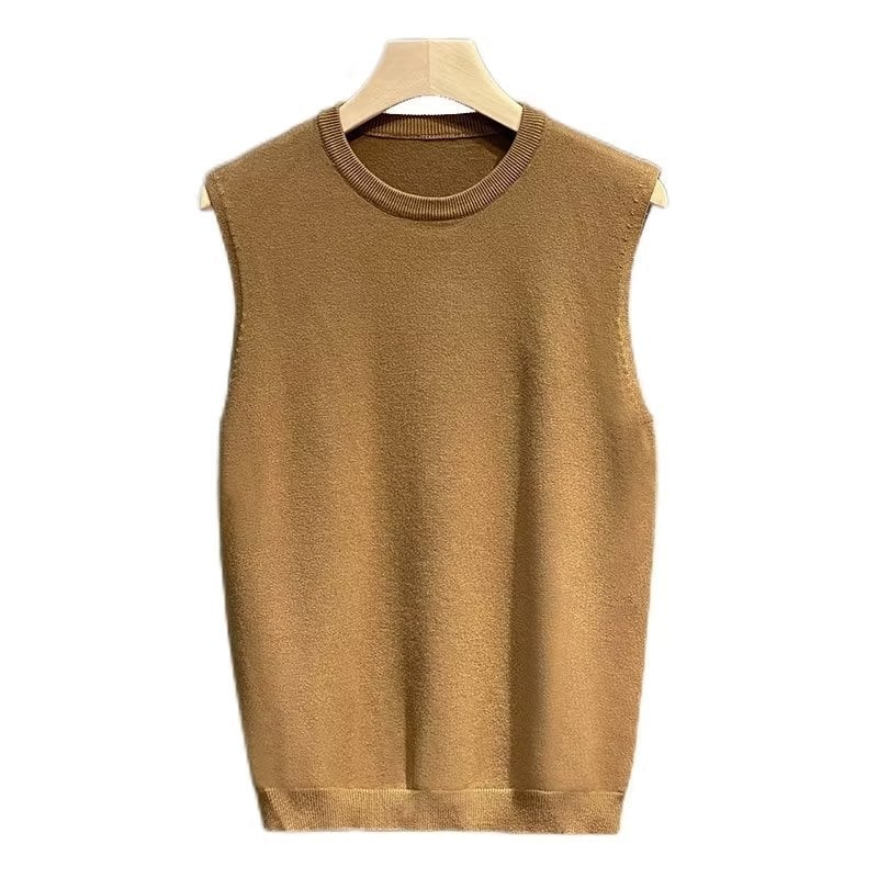 Vesta tricotată fără mâneci pentru bărbați, stil japonez, design retro, toamnă-iarnă, poliester 90%