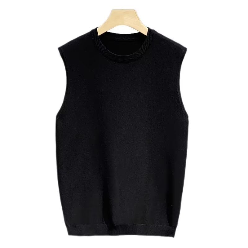 Vesta tricotată fără mâneci pentru bărbați, stil japonez, design retro, toamnă-iarnă, poliester 90%