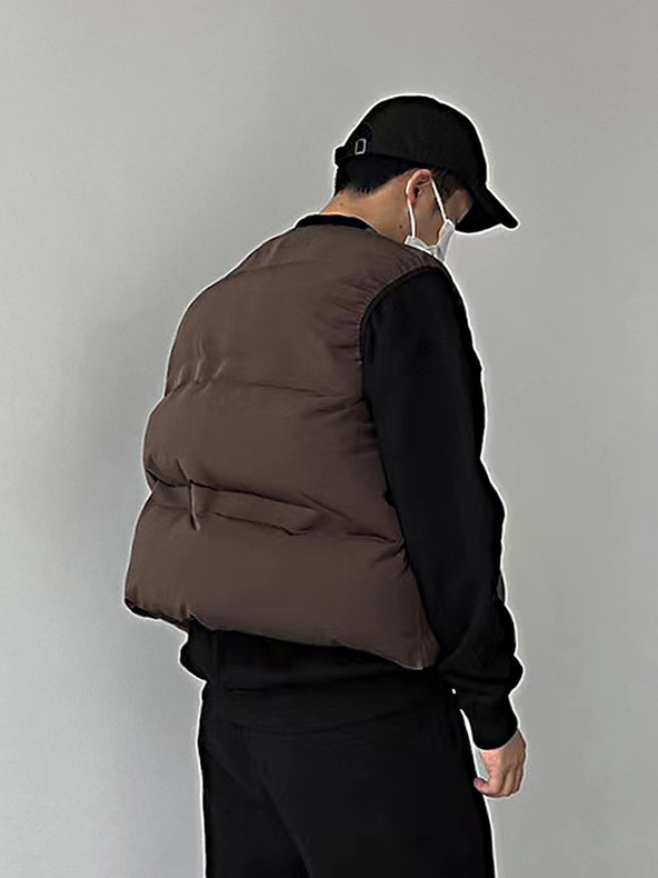 Inšpirované Kanye dvostranná vesta s bavlnenou výplňou, voľný strih, polyesterový vonkajší materiál, nositeľné na oboch stranách