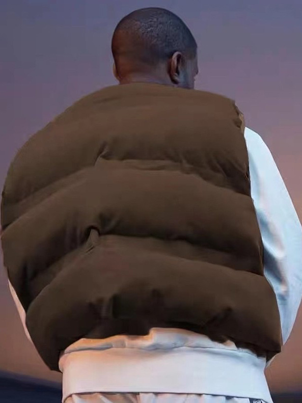 Inšpirované Kanye dvostranná vesta s bavlnenou výplňou, voľný strih, polyesterový vonkajší materiál, nositeľné na oboch stranách