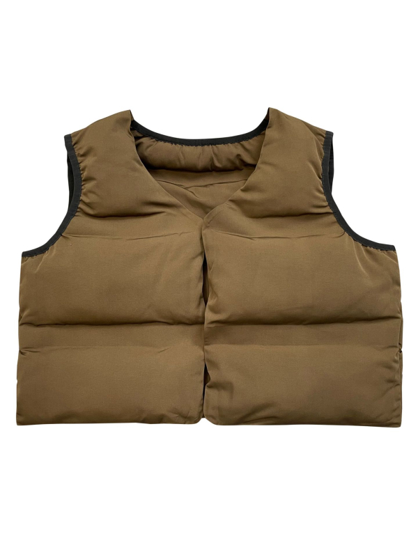 Inšpirované Kanye dvostranná vesta s bavlnenou výplňou, voľný strih, polyesterový vonkajší materiál, nositeľné na oboch stranách