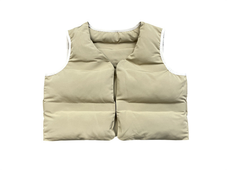 Inšpirované Kanye dvostranná vesta s bavlnenou výplňou, voľný strih, polyesterový vonkajší materiál, nositeľné na oboch stranách