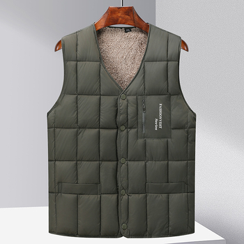 Muška vesta od poliestera s fleec podstavom, prilagođeni kroj, zimsko casual vanjsko, bočni džepovi