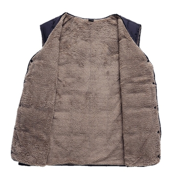Muška vesta od poliestera s fleec podstavom, prilagođeni kroj, zimsko casual vanjsko, bočni džepovi