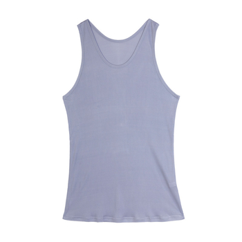 Vesta z hodváb z moruše, bez rukávov, s širokými ramenami, guľatý výstrih, tenká pletenina, leto