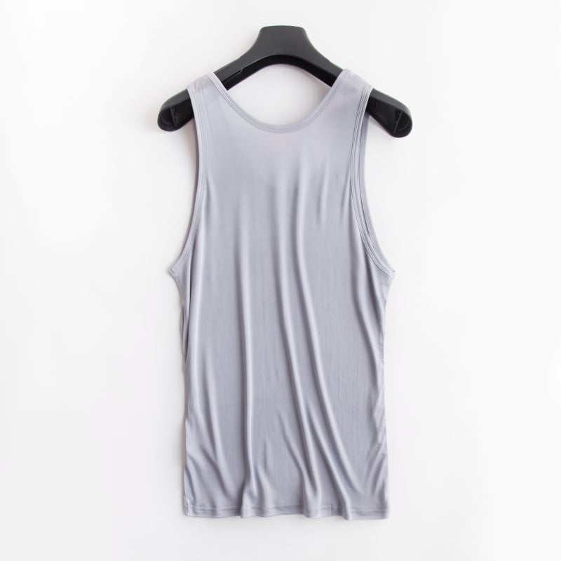 Vesta z hodváb z moruše, bez rukávov, s širokými ramenami, guľatý výstrih, tenká pletenina, leto