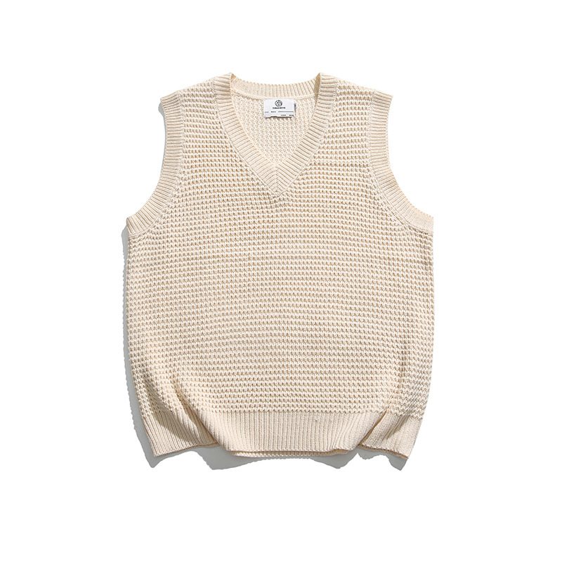 Pletena vesta od poliesterskih vlakana, jednobojna, prilagođeni kroj, koreanska verzija, ljetni casual stil