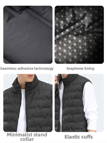 Unisex jesenná-zimná bezruková vesta s stojatým golierom, ľahká, obsah 86–90% peria, výplň 50–100 g, predný zips, polyesterová tkanina