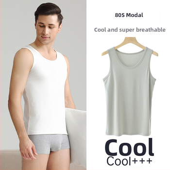 80-Count Modal pánske tielko bez rukávov pre šport a fitness, priedušný základný vrstva, s kruhovým výstrihom
