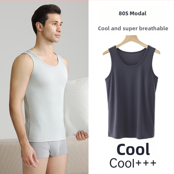 80-Count Modal pánske tielko bez rukávov pre šport a fitness, priedušný základný vrstva, s kruhovým výstrihom
