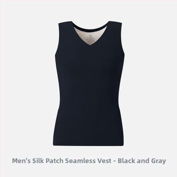 Pánska termálna vesta s V-krkom, fleece podšívka, pletené tkanivo, stredná dĺžka, polyester-spandex (90–95% polyesteru)