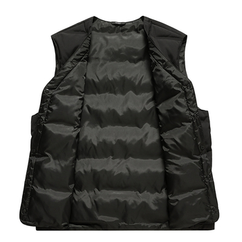 Pánska vesta s kačacím perím, bez rukávov, zimná kolekcia 2025, materiál: nylon, výplň: kačacie perie, obsah peria 86–90%, hrúbka: zosilnená