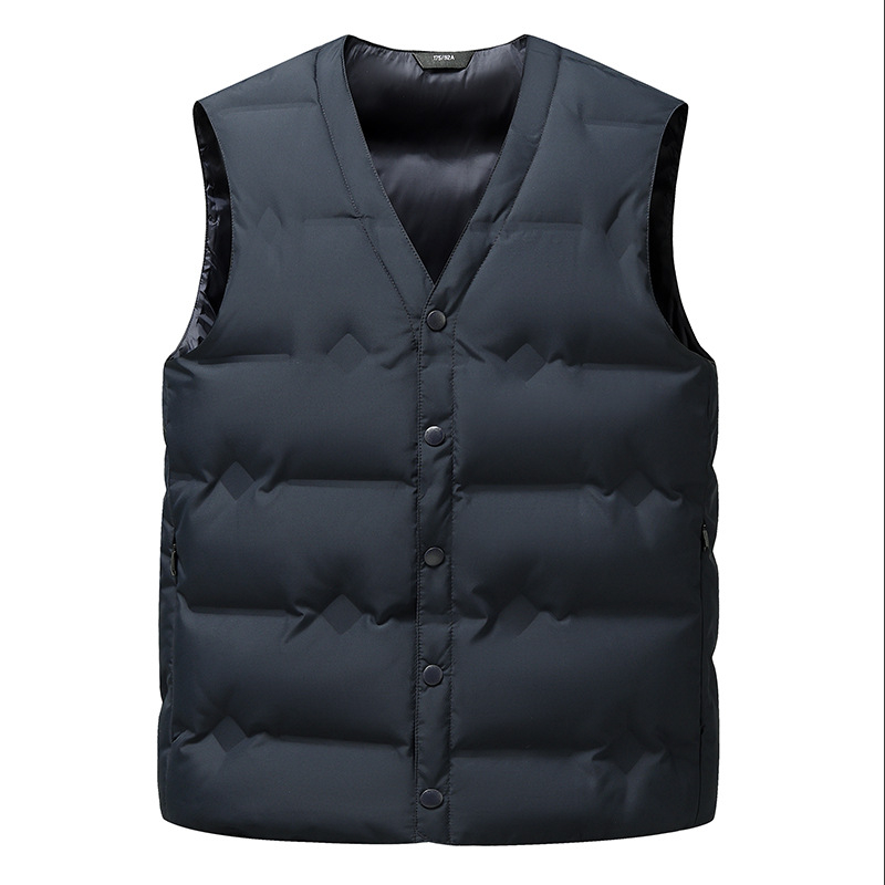 Pánska vesta s kačacím perím, bez rukávov, zimná kolekcia 2025, materiál: nylon, výplň: kačacie perie, obsah peria 86–90%, hrúbka: zosilnená