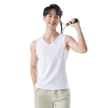 Pánska bavlnená vesta s širokými ramenami, bez rukávov, V-krk, voľnočasový štýl, 95–100% bavlna, gramáž tkaniny 181–200 g/m²