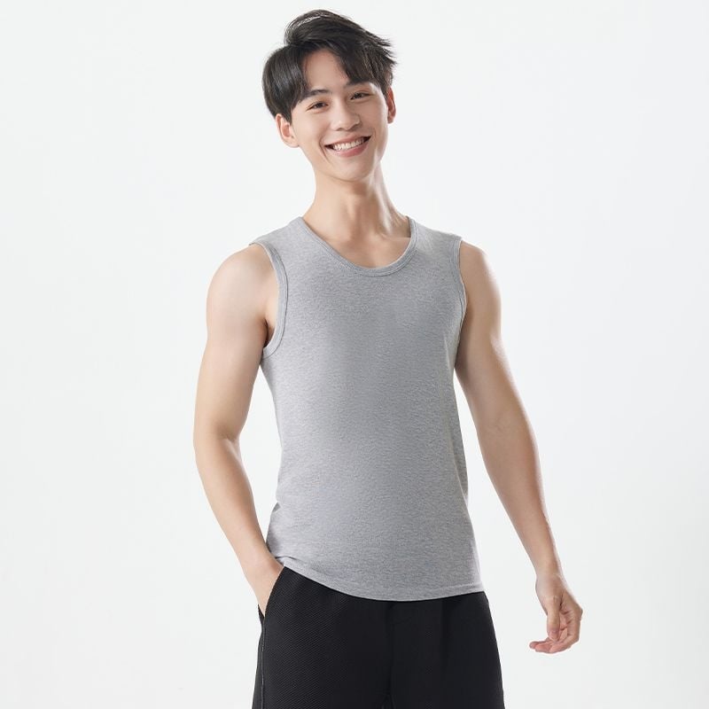 Pánska bavlnená vesta s širokými ramenami, bez rukávov, V-krk, voľnočasový štýl, 95–100% bavlna, gramáž tkaniny 181–200 g/m²