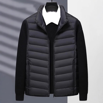 Unisex ľahká vesta s perím, so zipsom, stojací golier, na zimu; vonkajší materiál: nylon, podšívka: polyester, výplň: biele kačacie perie