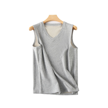 Θερμικό γιλέκο από Mulberry μετάξι, βουρτσισμένο μινιμαλιστικό στυλ, επένδυση φλίς, εφαρμοστό μοντέλο