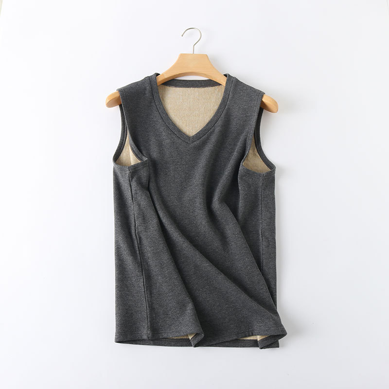 Θερμικό γιλέκο από Mulberry μετάξι, βουρτσισμένο μινιμαλιστικό στυλ, επένδυση φλίς, εφαρμοστό μοντέλο