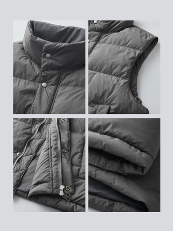 Férfi téli mellény libatollal | Tolltartalom 86–90%, 80 g töltet, Külső anyag Nylon/Polyamide, Álló gallér, Cipzár