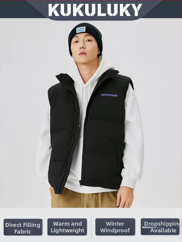 Unisex vesta z peria, obsah peria 86–90%, výplň 94, predný zips, stojací golier