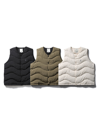 Nylonová vesta s výplňou z bieleho kačacieho pádu, podiel peria 86–90%, japonský retro štýl