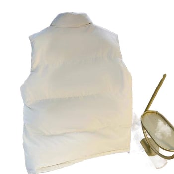 Pánska vesta z peria s stojacim golierom - Corduroy látka, 100% Goose Down, vonkajšia tkanina Polypropylene, Hong Kong štýl